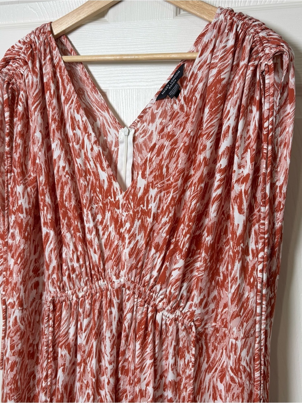 Maggy London Maxi Dress Size 16W Sleeveless A-Line Flowy Resort Vacation Pockets - Picture 7 of 13